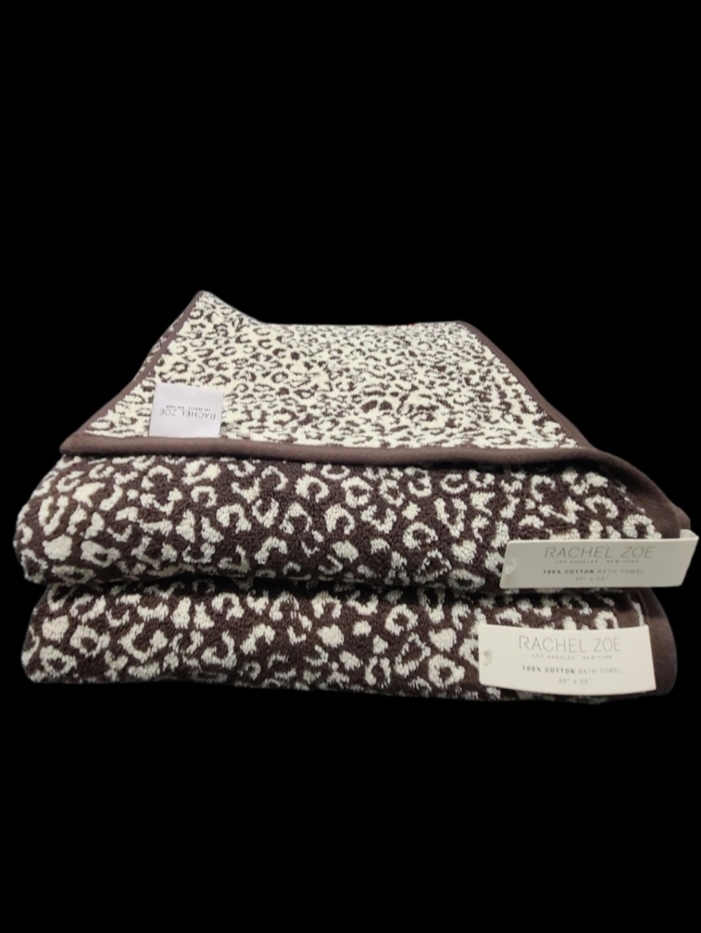 8pc Rachel Zoe Leopard Cheetah Animal Print Bath Hand Washcloth Towel Set NEW - Picture 4 of 10